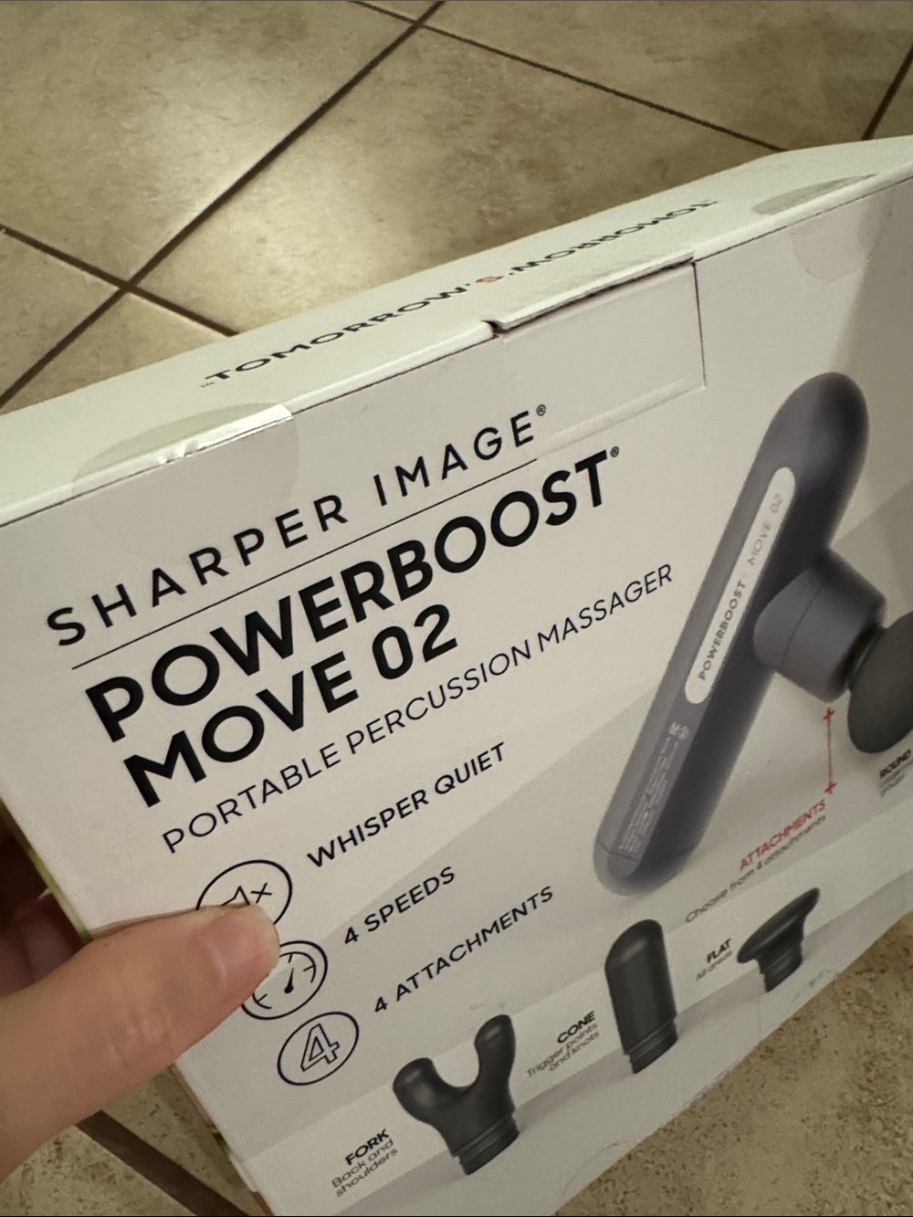 Sharper Image Powerboost Move 02 Portable Massage Gun New In Box - Picture 3 of 7